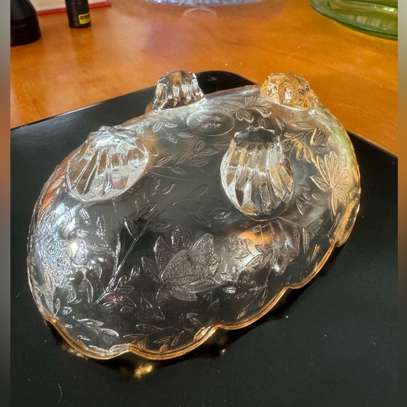 Vintage Jeanette 22kt Glass Clear Oval Bowl "Louisa" - Picture 6 of 6